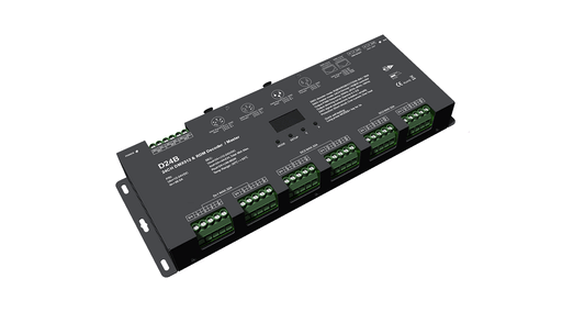 D24B 24CH*4A 12-24VDC CV OLED DMX Decoder